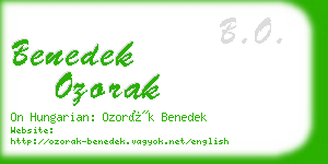 benedek ozorak business card